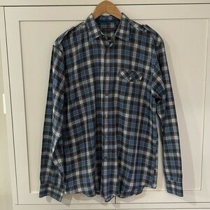 Ted Baker Shoulder Straps Plaid Long Sleeves Collared Shirt Size 5 (Large)